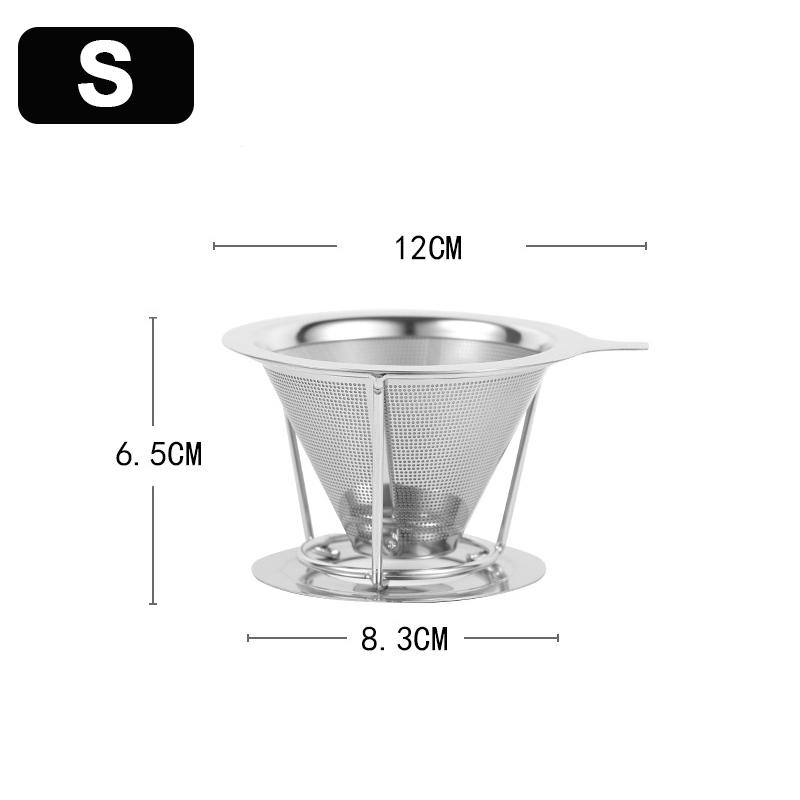 Stainless Steel Coffee Filtration 800 Mesh Coffee Dripper With Holder Coffees Drip Mesh Kitchen Coffee Strainer Coffee Accessories