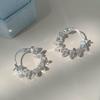 Earrings Irregular Section Zircon Super Flash Stud Earrings Circle Earrings Light Luxury Earrings