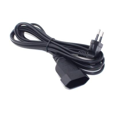 0.3m/0.6m/1.8m/3m Angled Cord 2Prong Bend Europea To Female Socket Power Extension Cable Male Plug