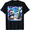 Van Gogh Starry Night Christmas Penguin Winter Snowy Night T-Shirt