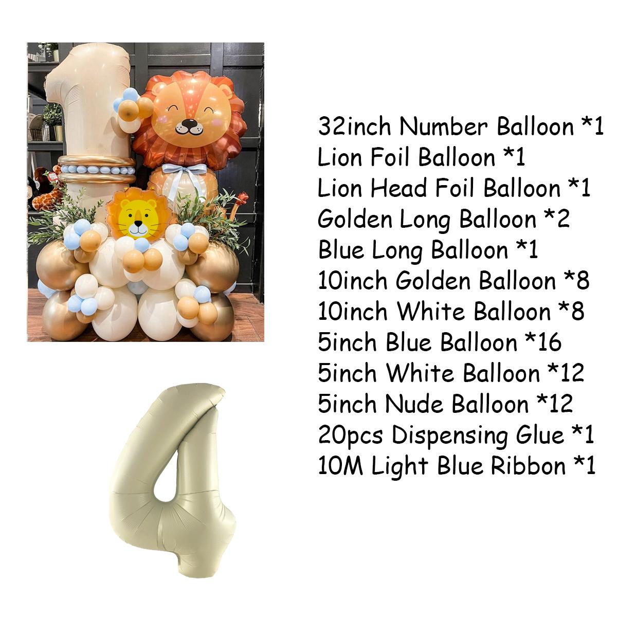 

Набор воздушных шаров с изображением льва в джунглях и сафари для детей 1, 2, 3 лет, украшения для дня рождения, дикий авокадо, зеленые шары Number 4