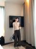 Korean Retro Floral Henley Long Sleeve Slim Fit Women's Top for Autumn/Winter
