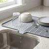Silicone Drying Mat for Kitchen Large Non Slip Heat Resistant Drainage Pad for Dishes and Tableware