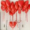 10/szt. Balony foliowe w kształcie serca Czerwony Złoty Miłość Błyszczący Balon z folii aluminiowej Baby Shower Ślub Urodziny Dekoracje na przyjęcie