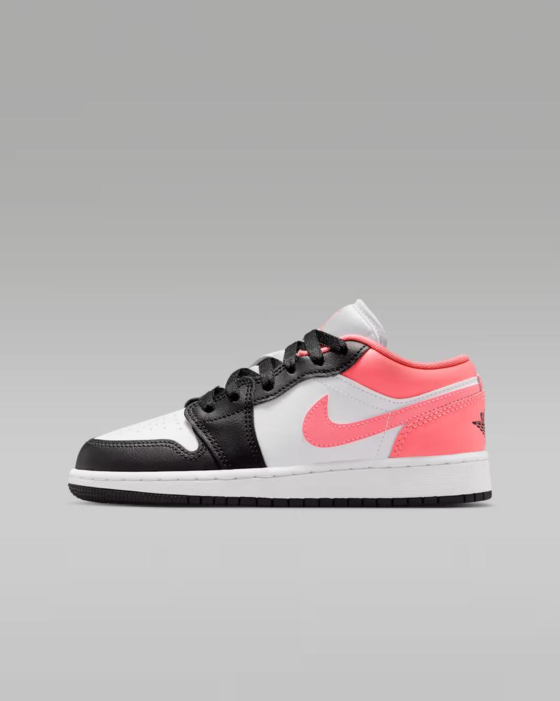 553560-025 Nike GS Air Jordan 1 Low Black White Pink Gaze