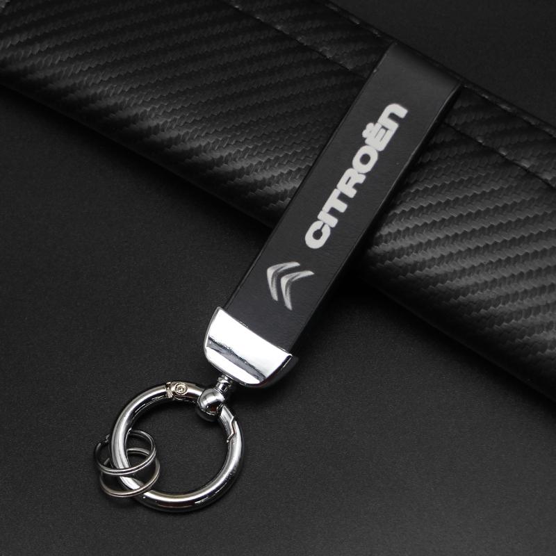 Metal+Leather Car Styling Keychain Key Rings For Citroen C1 C2 C3 C4 C5 C6 C8 C-Crosser C3 Picasso C4 Picasso DS3 Berlingo XSARA