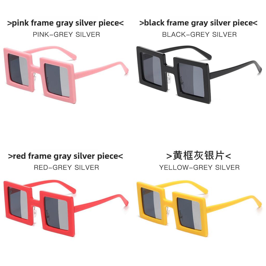 Stylish Square Glasses With Pc Frame And Silver Colored Lenses For Fashionable Streetwear And Events