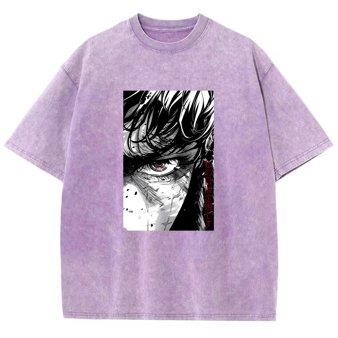 

Японское винтажное аниме, принт с портретом черно-белого персонажа, женская футболка, нейтральная стирка, оверсайз, топ с коротким рукавом 3XL