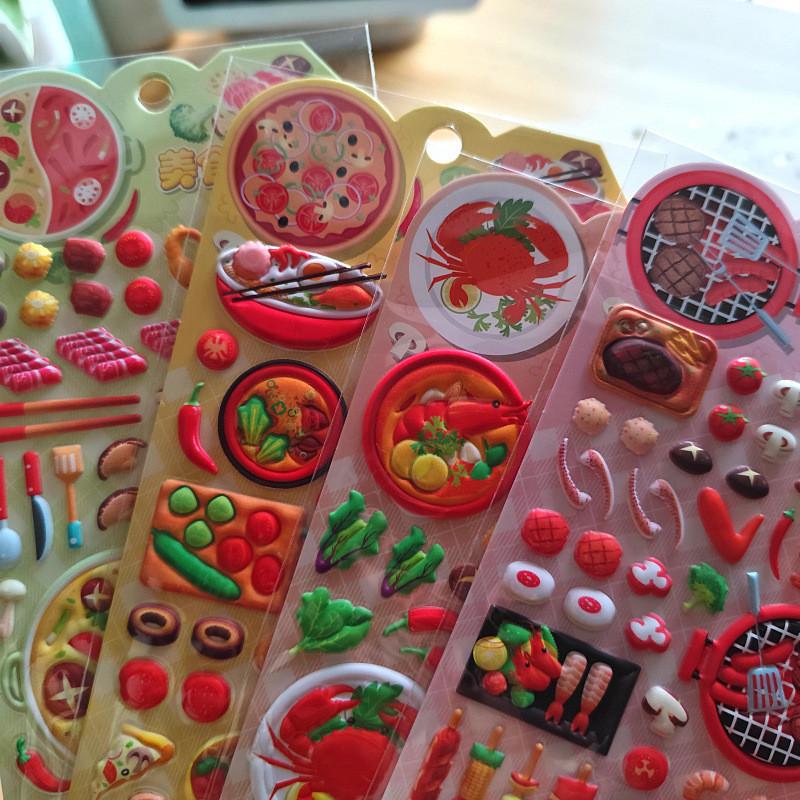 4 Stück appetitliche Food-Blasensticker - Mehrere Stile, DIY-Sticker für Kinder, Perfekt für Notizbücher BulingBulingStickers Store