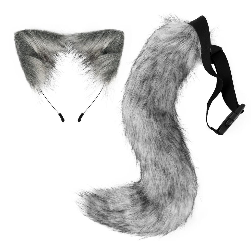 New Halloween Party Adjustable Simulation Fox Tail Plush Fox Ears Hair Band Cosplay Anime Exhibition Dress Up Anime Accessories