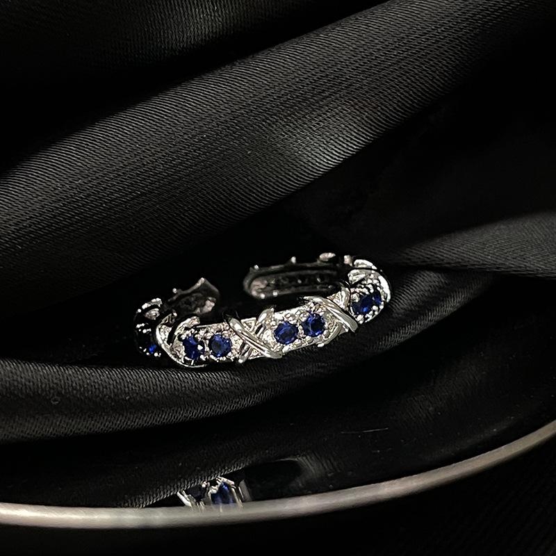 Light Luxury Cross Fashion Sweet Open Ring Female Cold Wind Personality Simple Exquisite Index Finger Ring Tide Adjustable opening