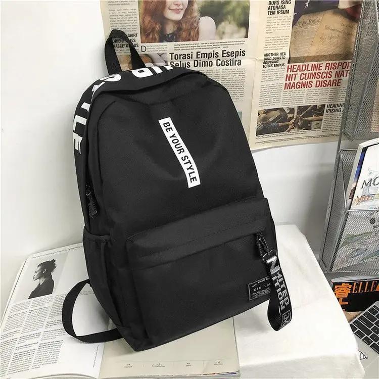 Fashion trend backpack for men and women, high school student bag, large capacity, Korean version of the