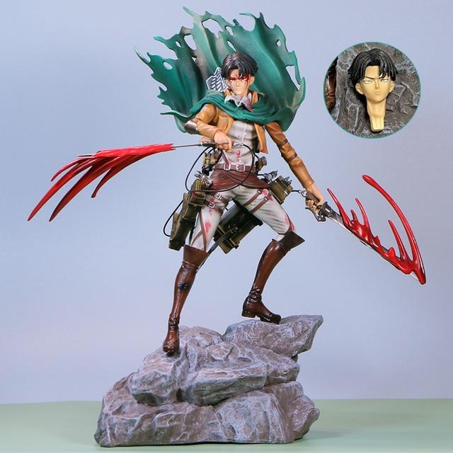 36cm Attack On Titan Anime Figure Rival Shingeki No Kyojin Levi Ackerman Action Figure Mikasa Ackerman Figurine Model Doll Toys