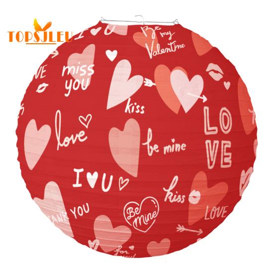 1 st/6 st alla hjärtans dag lykta, hjärta mönster, hängande papper lykta hänge, inomhus utomhusdekor