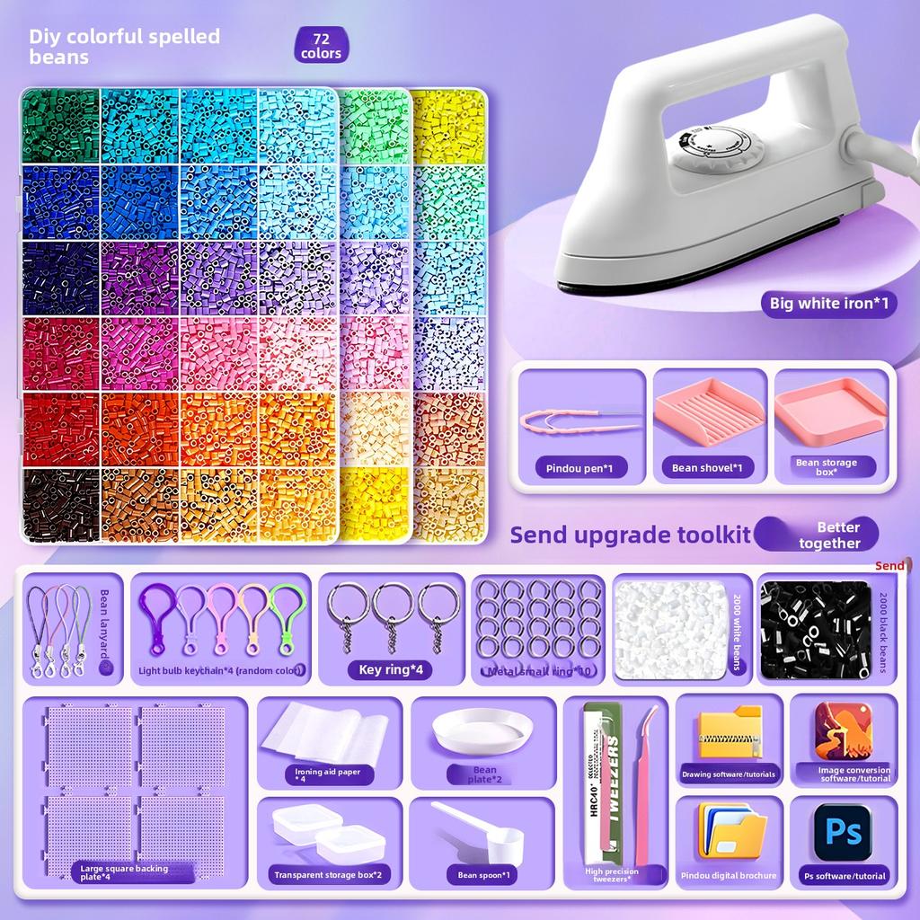 שק חומרים DIY להכנה עצמית של שעועית פינדו, סט מלא של צבעי MARD תלת-ממדיים מותכים, כלים, שק נייר גיהוץ