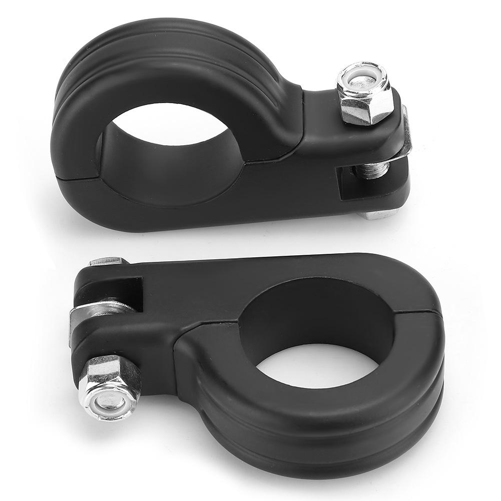 38mm 1.5in Foot Rest Footpeg Mounting P Clamp Motorcycle Accessory Fit for (Black )