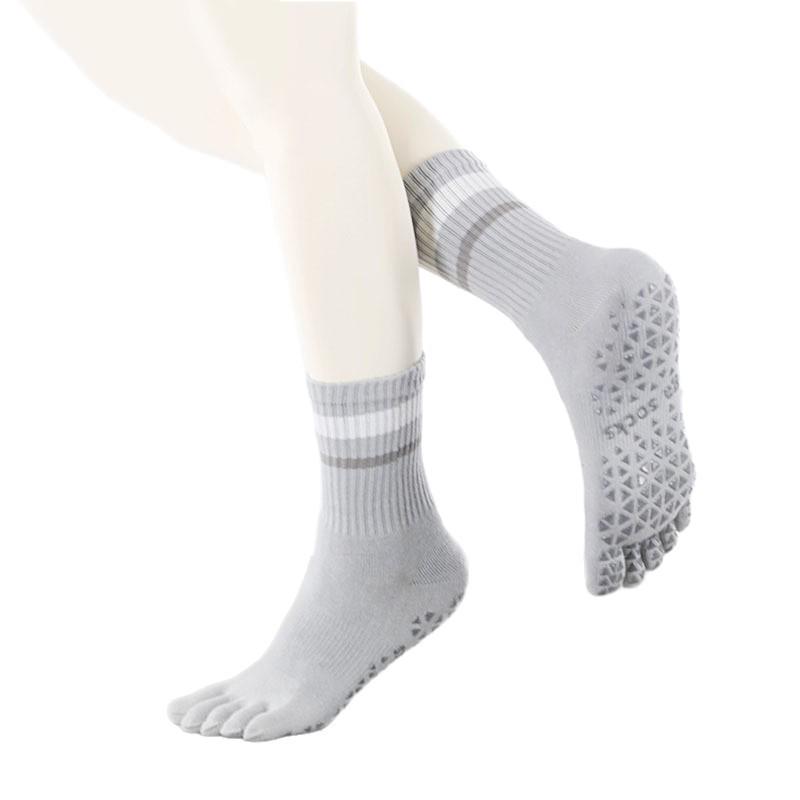 Women's Non-slip Five-toe Mid-calf Yoga & Pilates Compression Socks