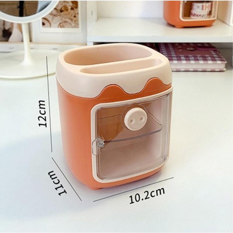 1pcs Cute Bear Pencil Holder Pen Table Organizer Multipurpose Decoration Box-Neverdie Store Compact Storage