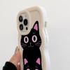 Cute cat mobile phone case, suitable for iPhone16promax mobile phone case, dirt-resistant and high-value.