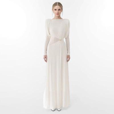 Robe blanche plissée à nœuds, chic et vietnamienne – Élégance pour les déplacements