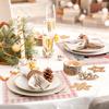 Christmas Placemats Set of 4, Machine Washable Linen Table Mats, Woven Rectangular Holiday Dining Decor, Festive Pink Checkered Christmas Tree Design