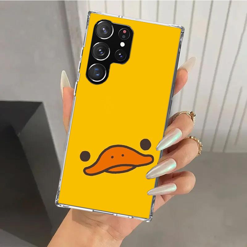 Funny Cute Yellow Duck You Phone Case for Samsung Galaxy S26 S24 S23 Ultra S25 Edge S22 S21 Plus S20 FE + Soft Print Shell Funda
