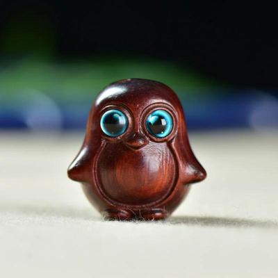 Cute Little Penguin Rainbow Penguin Home Decoration Office Desk Creative Solid Wood Small Ornament Cute Rainbow Penguin Wooden Carving Decorative Art
