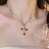 Collana Croce Zirconia Cubica Dopamina - Catena Clavicolare Cristallo Sette Colori