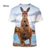 Cute Animal Kangaroo Pattern Tshirt For Men Women 3D Printing Casual Short Sleeve Funny Tee