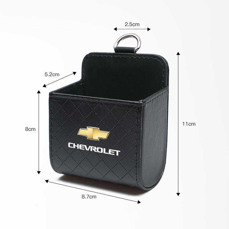 Car Storage Bag Car Air Outlet Debris Bag Mobile Phone Key Sunglasses Leather Organizer Box For Chevrolet Spark Captiva Cruze