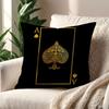 Luxury Black Golden Play Card cushion cover Decoration Room Shop Car Home Office Coffee Pillow Sofa Printing Nordic Simplicity