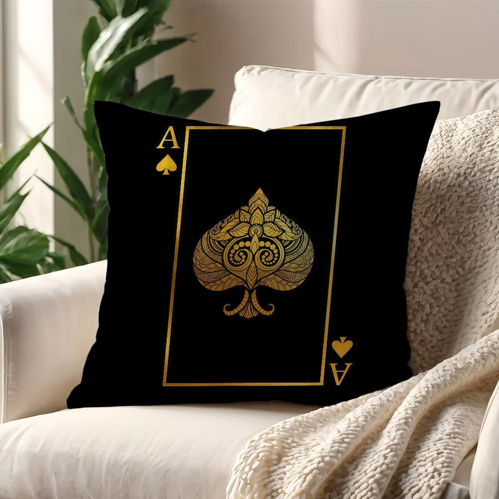 Luxury Black Golden Play Card cushion cover Decoration Room Shop Car Home Office Coffee Pillow Sofa Printing Nordic Simplicity