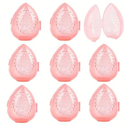 8 Pack Pink Makeup Beauty Sponge Case Holder Makeup Egg Case Storage Case for Women Girls