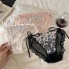 Fashion Low Waist Embroidery Flower Panties Transparent Cotton Crotch Underwear for Women Sweet Mesh Lace Briefs Lady