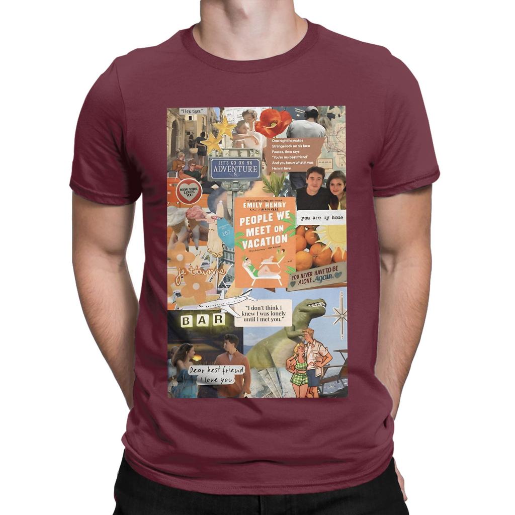 People We Meet on Vacation Collage Graphic Funny 100 Cotton TShirt People We Meet on Vacation Tees Tops For Unisex