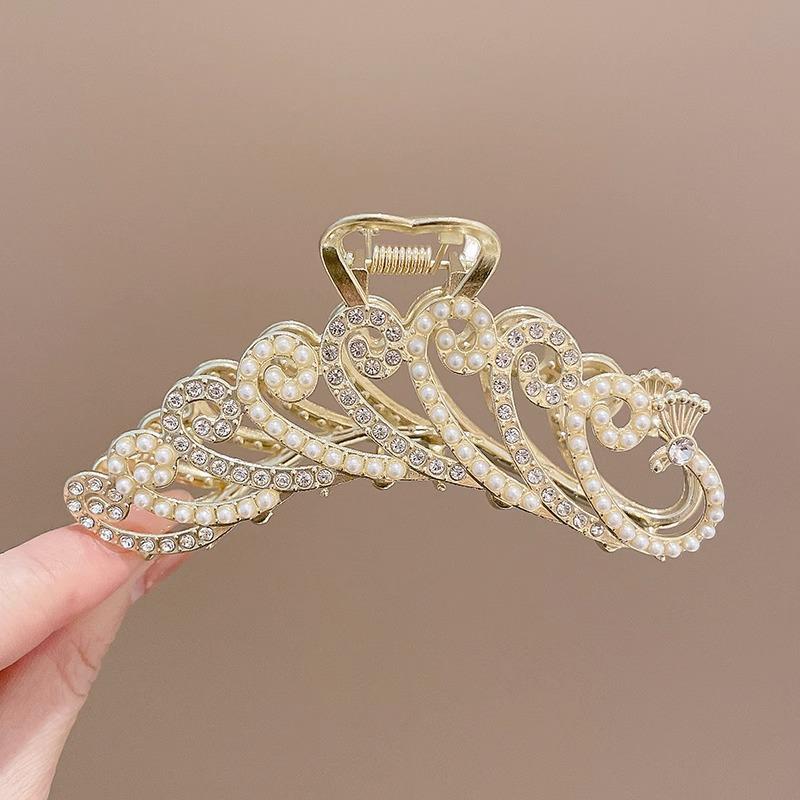 Clamă Mare Metalică pentru Păr de la un Influencer Coreean: Clips elegant modern rechin pentru femei