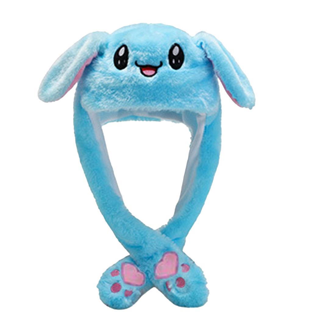 (Projector)Cute Embroidery Cartoon Warm Hat With Rabbit Ears And Cute Rabbit  Plush Hat