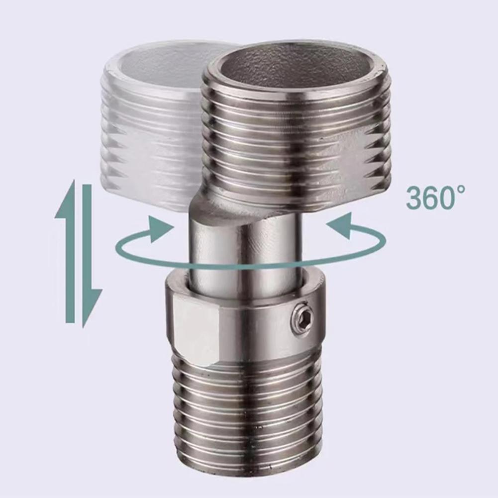 360 Degree Shower Extender 360 Degree Adjustable 40-50mm Shower Faucet Extender Curved Feet Eccentric Screw Design