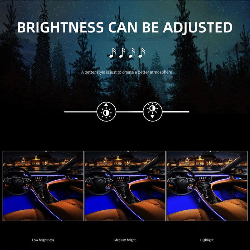18in1 Car interior lights rgb Car Led interior car led strip lights for car ambient light door lighting Foot decorative lamp