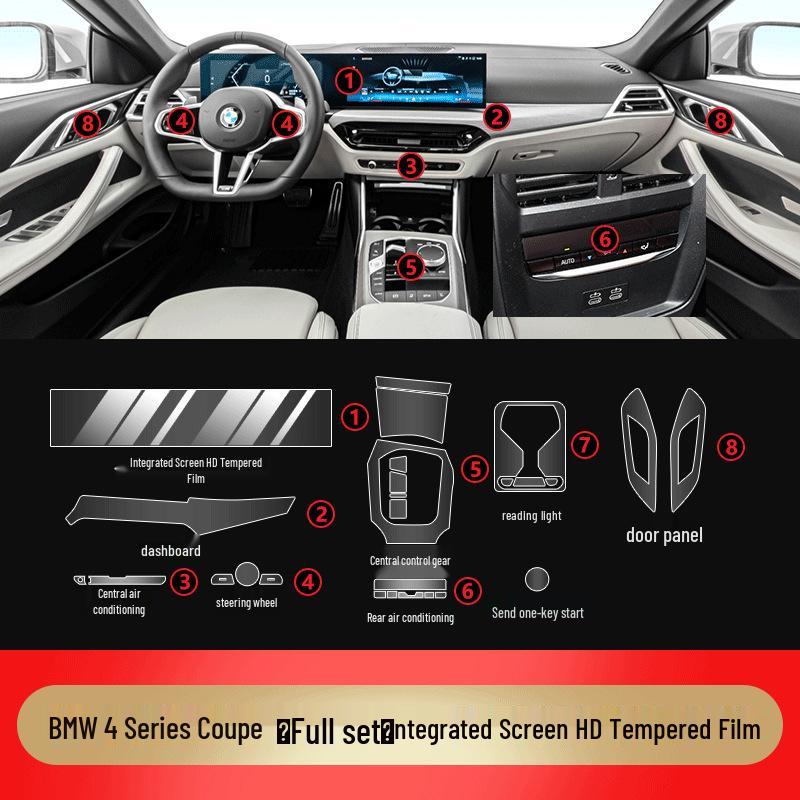 25 BMW 4 Series 425i/430i Interior Console Tempered Glass Protector Film