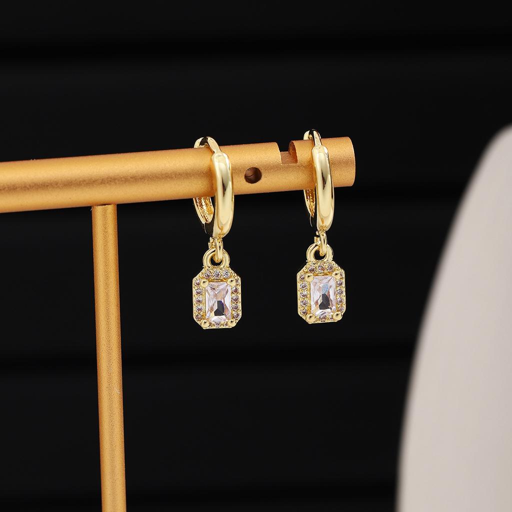 Personnalité Haut de Gamme Creux Super Brillant Boucle d'Oreille Couleur Or Dauphin Cœur Papillon Couronne Lune Pendants d'Oreille Zircon de Luxe