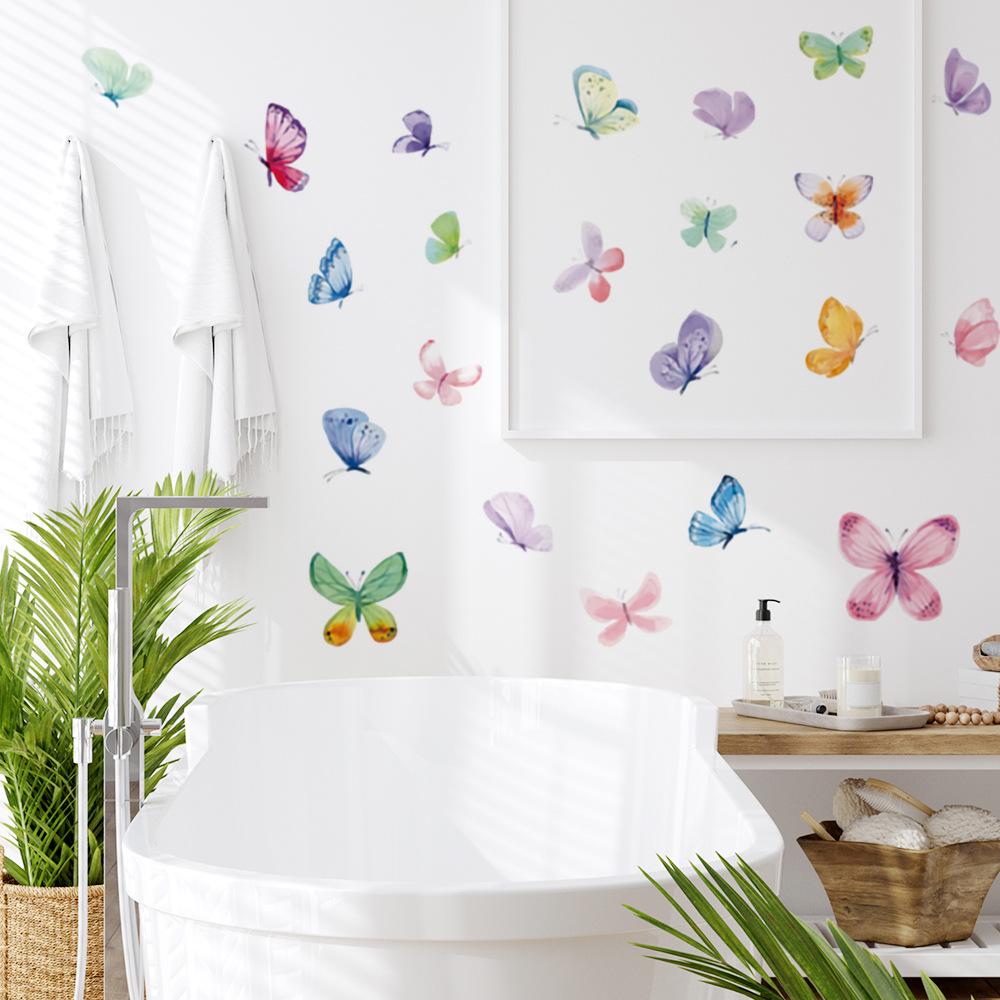 Waterproof Removable Watercolor Butterfly Wall Decals