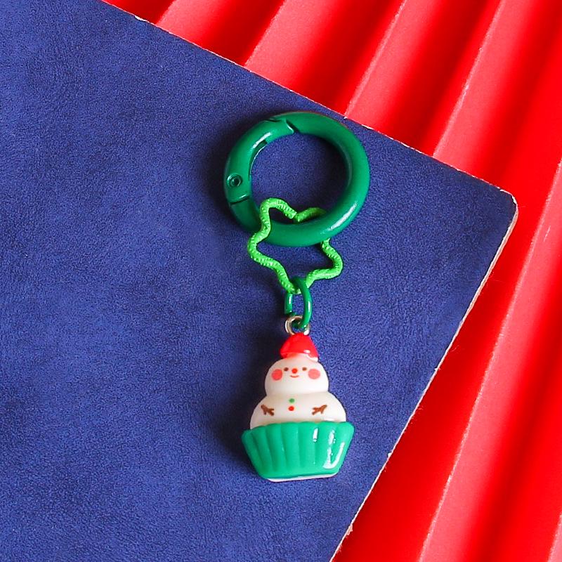 Cartoon Christmas Keychain: Cute Tree, Santa, and Snowman Accessories for Kids' Schoolbag Decoration