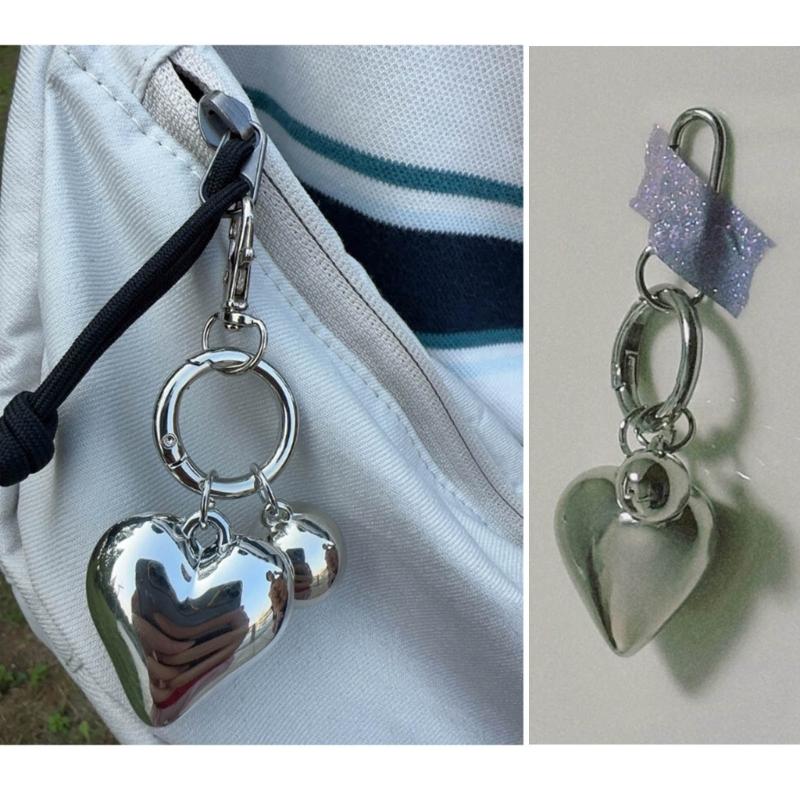 Srebrny brelok w kształcie serca Stylowy wisiorek Unikalny brelok w kształcie serca Dekoracja do codziennego noszenia Randki Imprezy