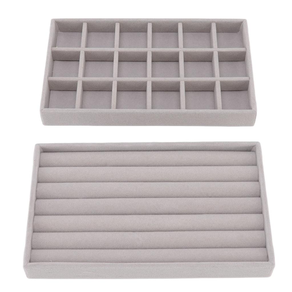 Schmuckaufbewahrungsbox Verschiedene Fächer Platzsparend Beflocktes Tuch Schmuckauswahl Ausstellungs-Aufbewahrungsbox für Mädchen