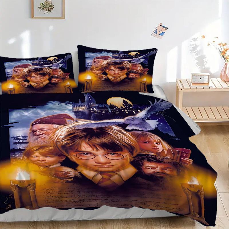 

3pcs Harry Potter Duvet Cover Set (1 Duvet Cover + 2 Pillowcases, No Core) - Comfortable, And Breathable Bedroom Decoration yy251104061 135x200cm