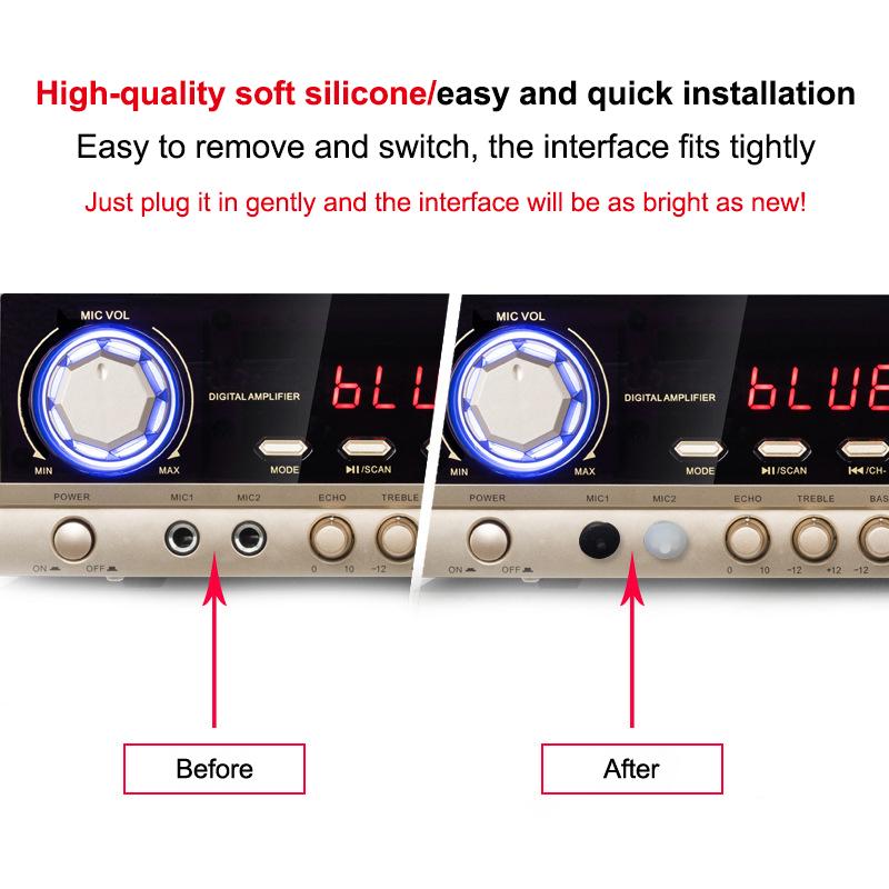 5/10Pcs Anti Dust Plugs Interface Dustproof Cover Silicone Rubber For 6.35mm Audio Jack PC DVD Microphone Socket Accessories