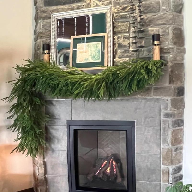 WTEMPO Christmas Wreath Fake Pine Tree Flower Vine for Fence Fireplace Decorations Christmas Indoor Outdoor Decorations Christmas Tree Decorations