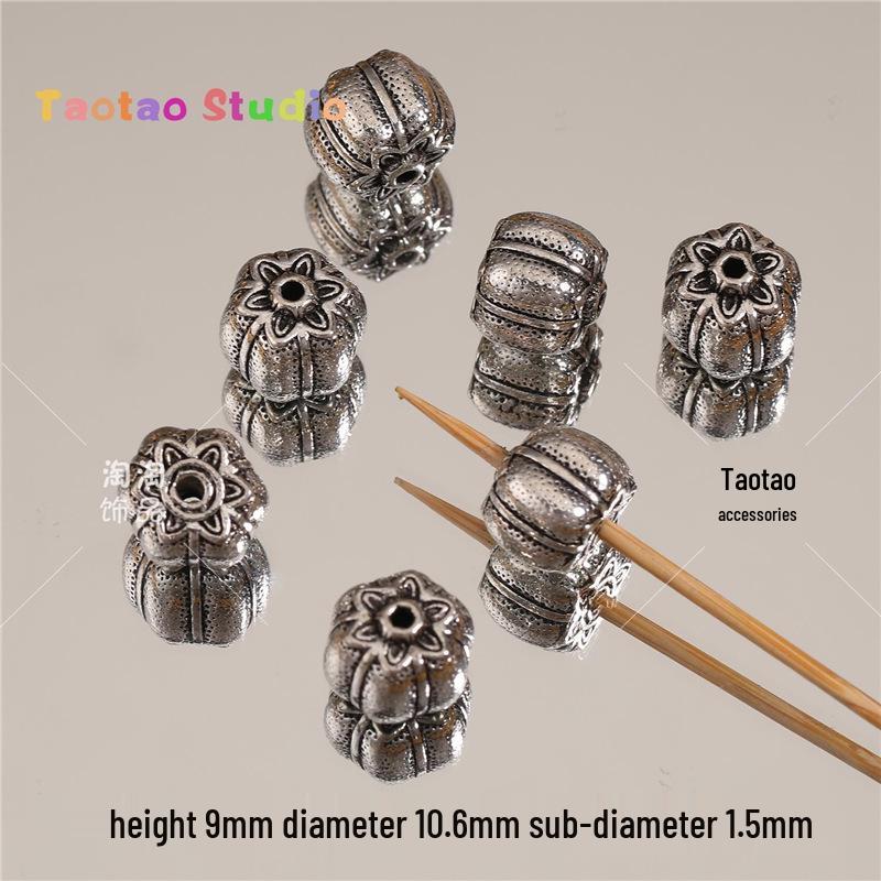 Tibetan Antique Silver Flower Spacer Beads Pendant for DIY Jewelry