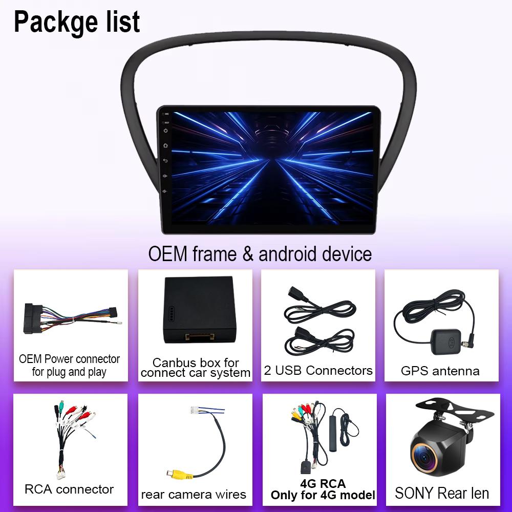 For Peugeot 607 2004 - 2010 Android 14 Wireless Android Auto Car Multimedia Player No 2din DVD GPS Navigation Mirror Link Wifi